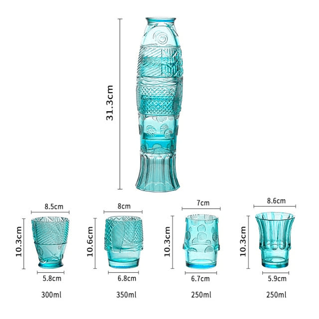 Skorter | Colored Glass Cup Set in Koi Fish Shape - Sale