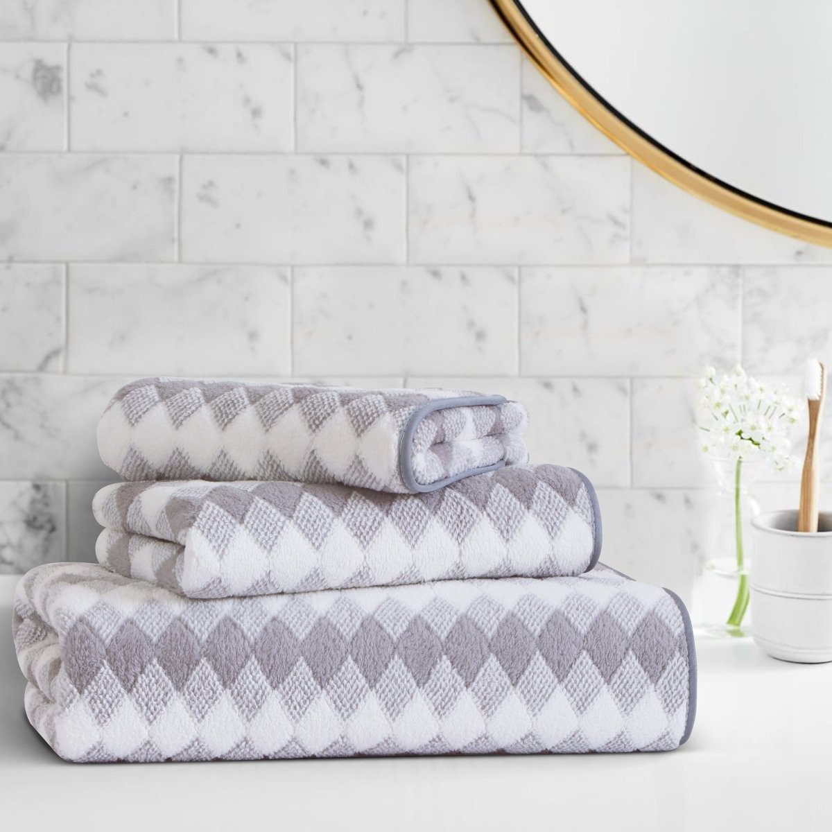 Skorter | Elysoria Coral Weave Towels | Plush, durable towels with maximum absorbency and quick-dry