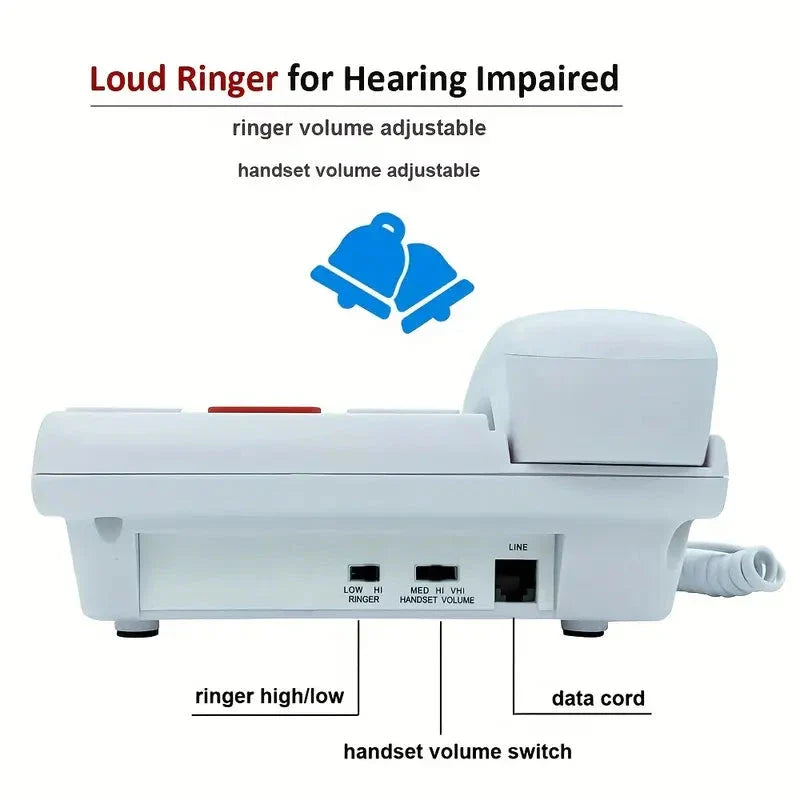 Skorter | Corded landline phone with large buttons for seniors home phone