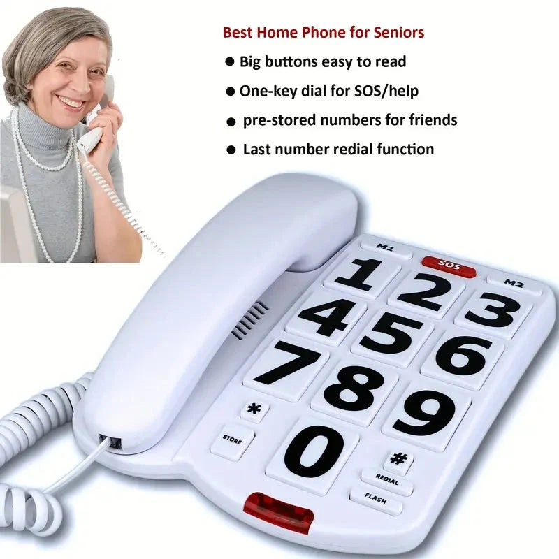 Skorter | Corded landline phone with large buttons for seniors home phone