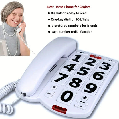 Skorter | Corded landline phone with large buttons for seniors home phone