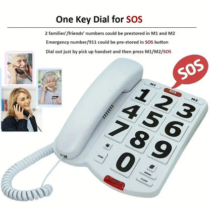 Skorter | Corded landline phone with large buttons for seniors home phone