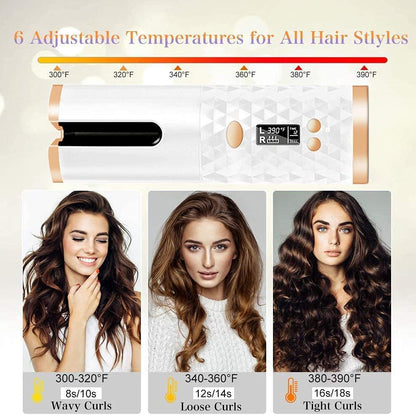 Skorter | Wireless Automatic Portable Ceramic Drum Hair Curling Iron