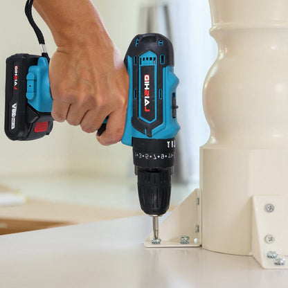 Skorter | Brushless Drill Set with 2 Pieces 8V Batteries and Charger 2 Variable Speeds 3/8In Tool-less Chuck