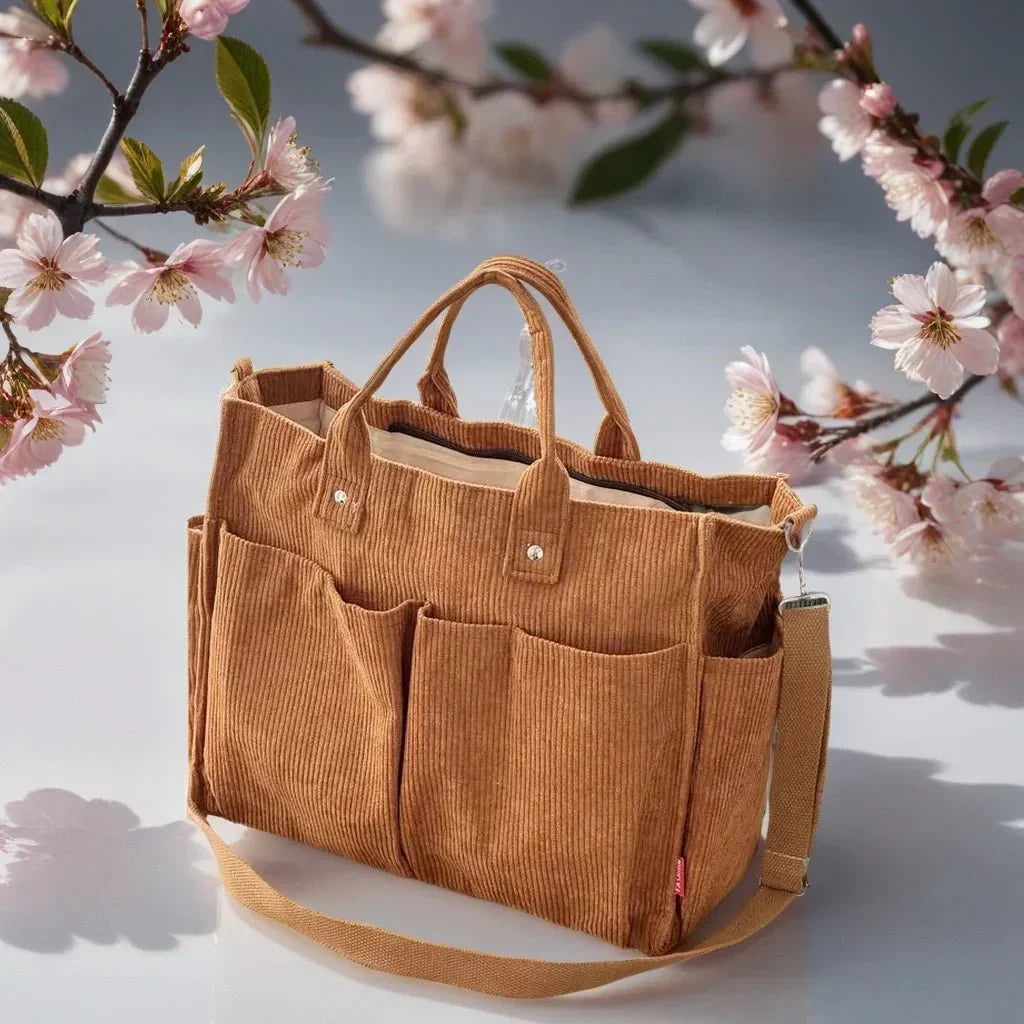 Skorter | CordoTote – Classic Corduroy Shoulder Bag for Everyday Use