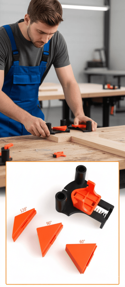 Skorter | CORNERMATE – Adjustable 4-Way Corner Clamp Set for Perfect 60°, 90°, and 120° Angles