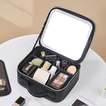 Skorter | Travel Makeup Bag with LED Mirror and Spacious Storage