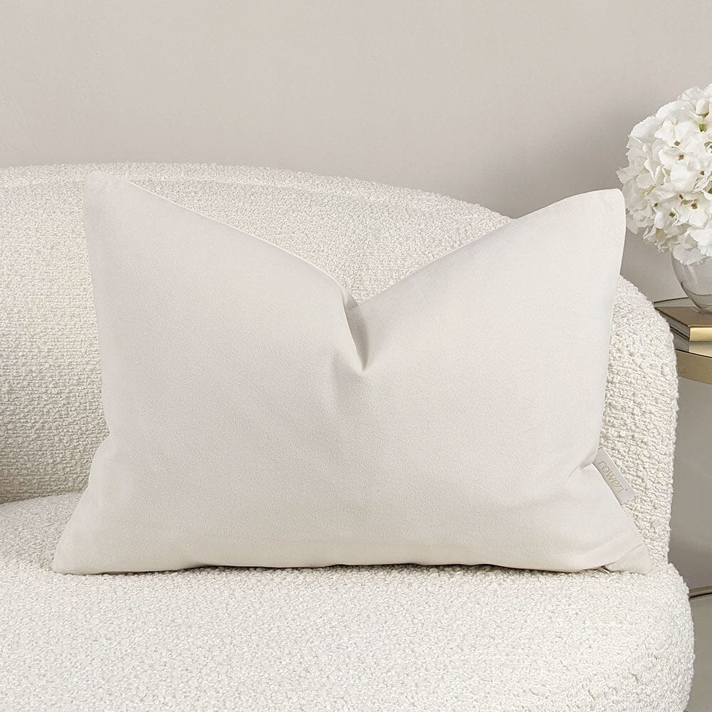 Skorter | Cream Velvet Bolster Cushion - 35 x 50cm