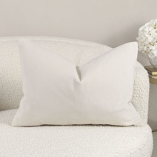 Skorter | Cream Velvet Bolster Cushion - 35 x 50cm