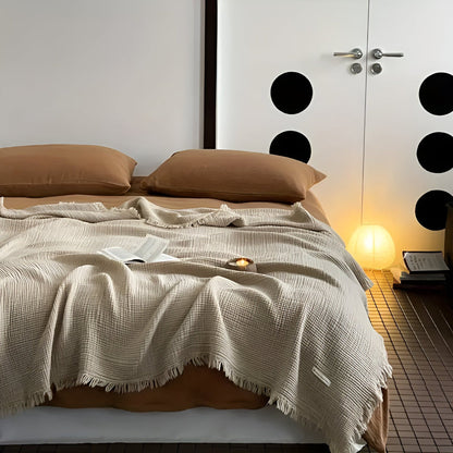 Skorter | Cotton Crinkle Tassel Blanket