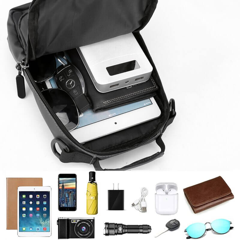 Skorter | Waterproof Oxford Crossbody Bag, Anti-Theft Sling Bag, USB Charging & Multi-Pocket Design