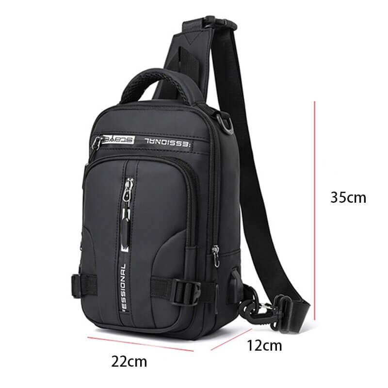 Skorter | Waterproof Oxford Crossbody Bag, Anti-Theft Sling Bag, USB Charging & Multi-Pocket Design