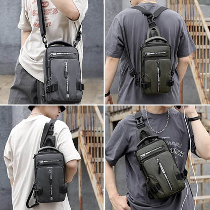 Skorter | Waterproof Oxford Crossbody Bag, Anti-Theft Sling Bag, USB Charging & Multi-Pocket Design