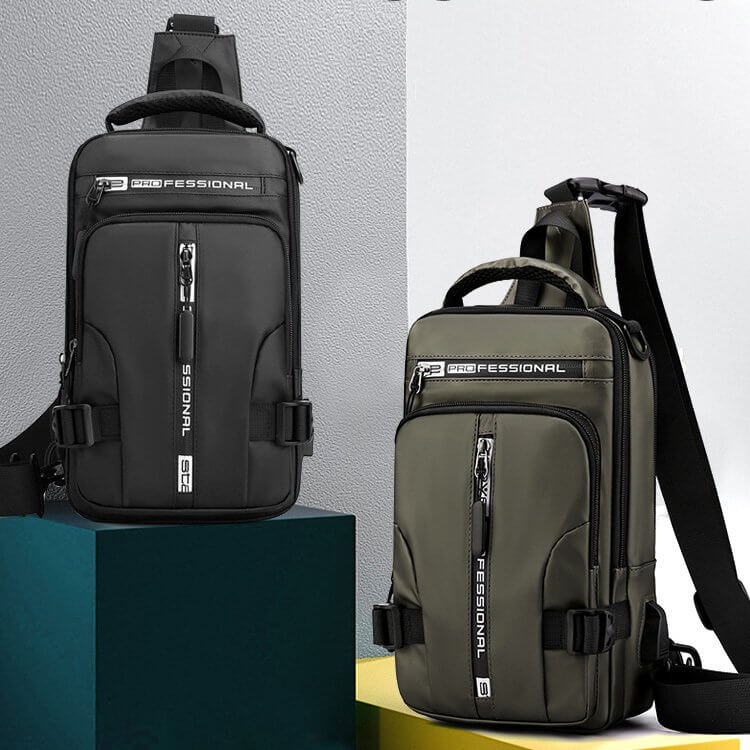 Skorter | Waterproof Oxford Crossbody Bag, Anti-Theft Sling Bag, USB Charging & Multi-Pocket Design