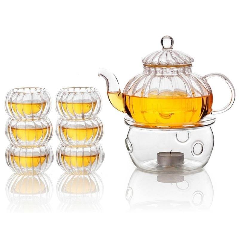 Skorter | Crystal Clear Glass Teapot Set
