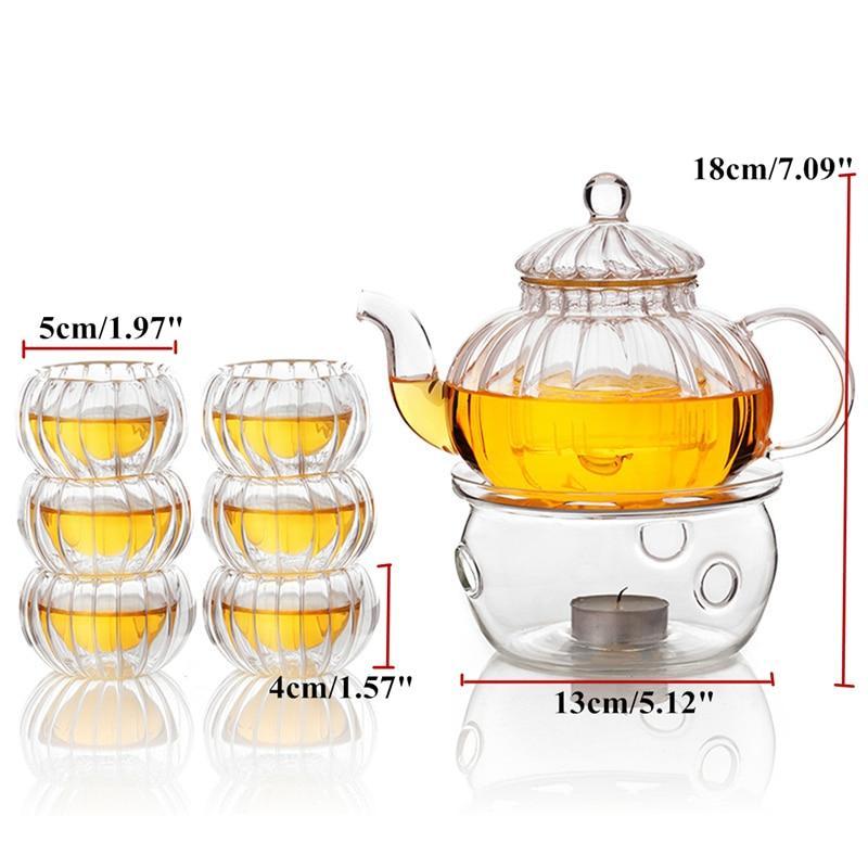 Skorter | Crystal Clear Glass Teapot Set