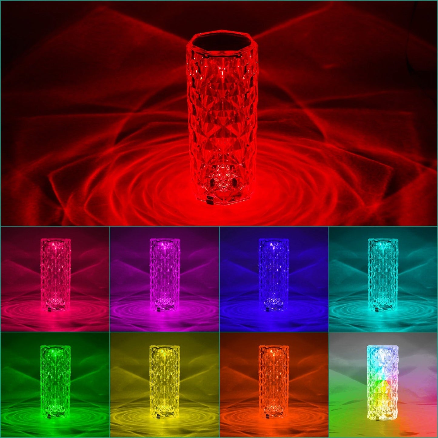 Skorter | Crystal Diamond Rose Table Lamp