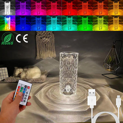 Skorter | Crystal Diamond Rose Table Lamp