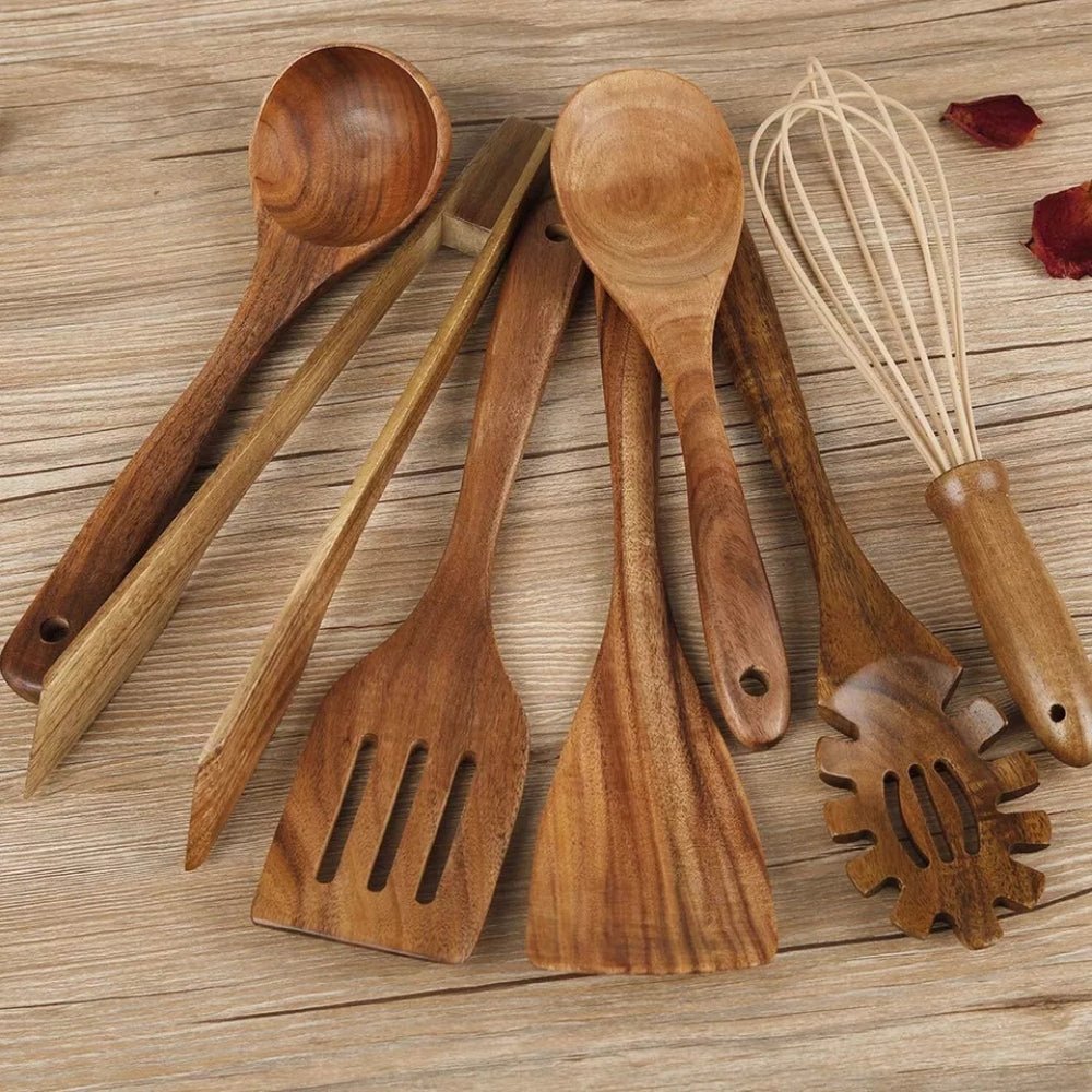 Skorter | CULINAWOOD Utensil Set – Premium Teak Cooking Tools for Sustainable Use