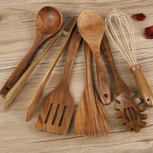 Skorter | CULINAWOOD Utensil Set – Premium Teak Cooking Tools for Sustainable Use