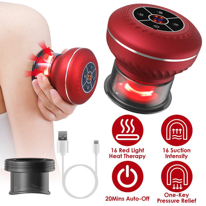 Skorter | Cuppin Therapy Massage Device with Red Light Heat Treatment 16 Level Temperature