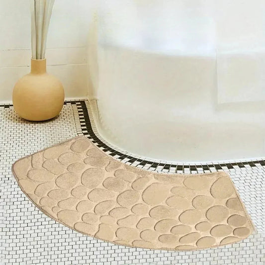 Skorter | Curved Bathroom Mat - Thick Absorbent Non-Slip Bath Mat for Bathroom Safety