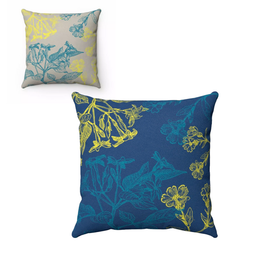 Skorter | Floral Double Sided Faux Suede Cushion - 4 Sizes