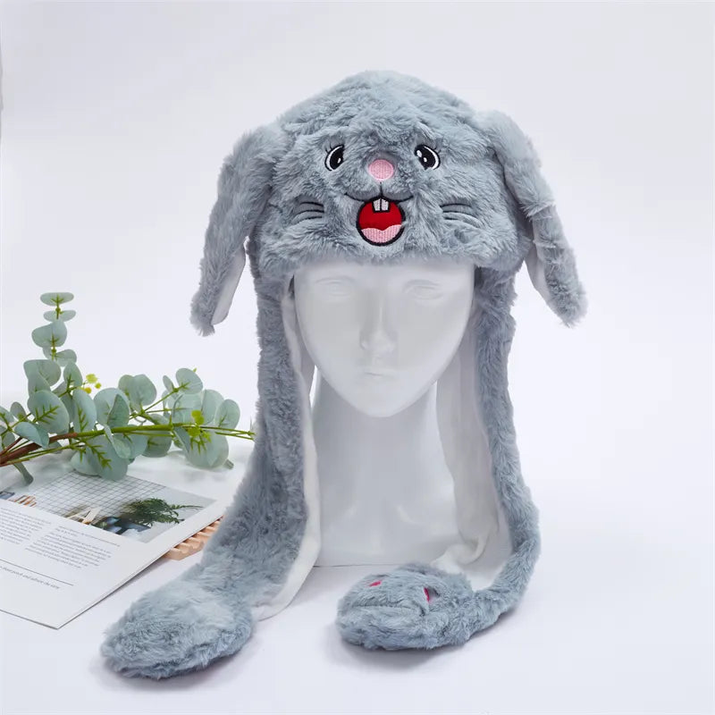 Skorter | BunnyBounce Plush Hat with Moving Ears for Kids & Adults