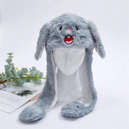 Skorter | BunnyBounce Plush Hat with Moving Ears for Kids & Adults