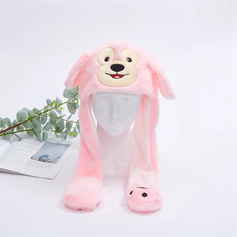 Skorter | BunnyBounce Plush Hat with Moving Ears for Kids & Adults