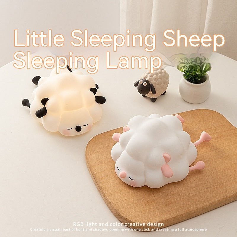 Cute Silicone Night Lamp Cast Sheep Cartoon Bedroom Lamp For Children's Room Decor Rechargeable Timing Dimming Sleep Night Light - SKØRTER