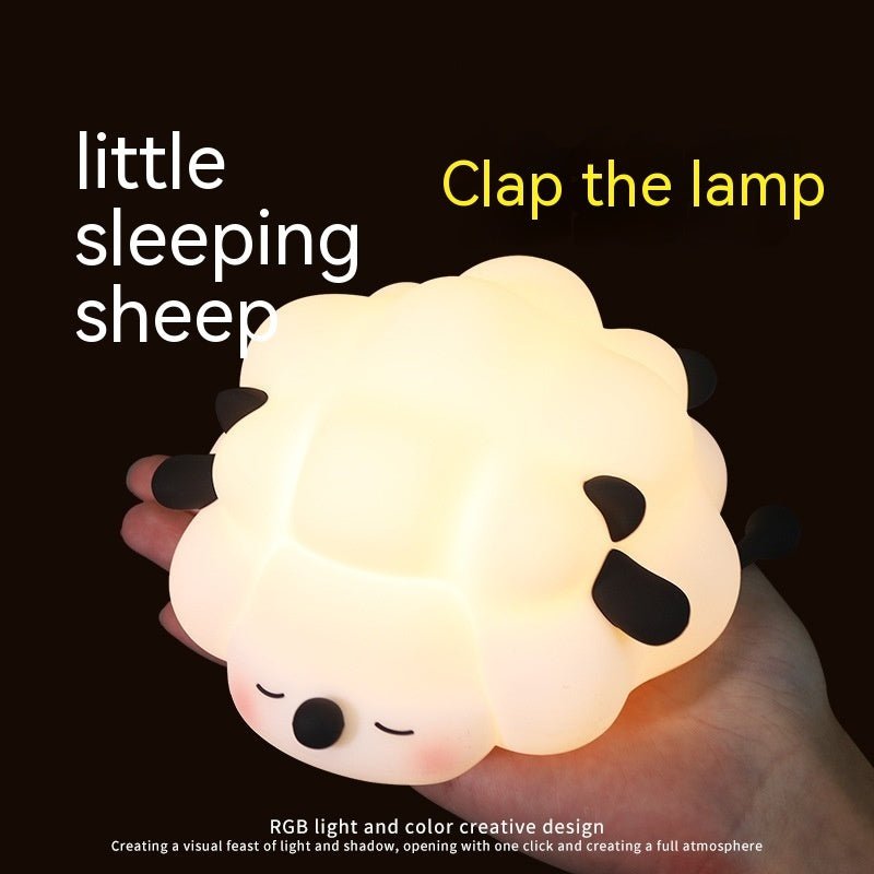 Cute Silicone Night Lamp Cast Sheep Cartoon Bedroom Lamp For Children's Room Decor Rechargeable Timing Dimming Sleep Night Light - SKØRTER