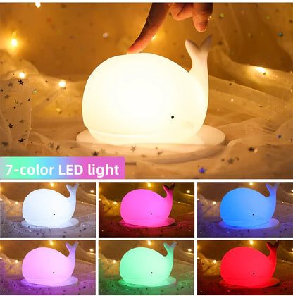 Skorter | Cute Whale Night Light with Colour Change - GlowWhale