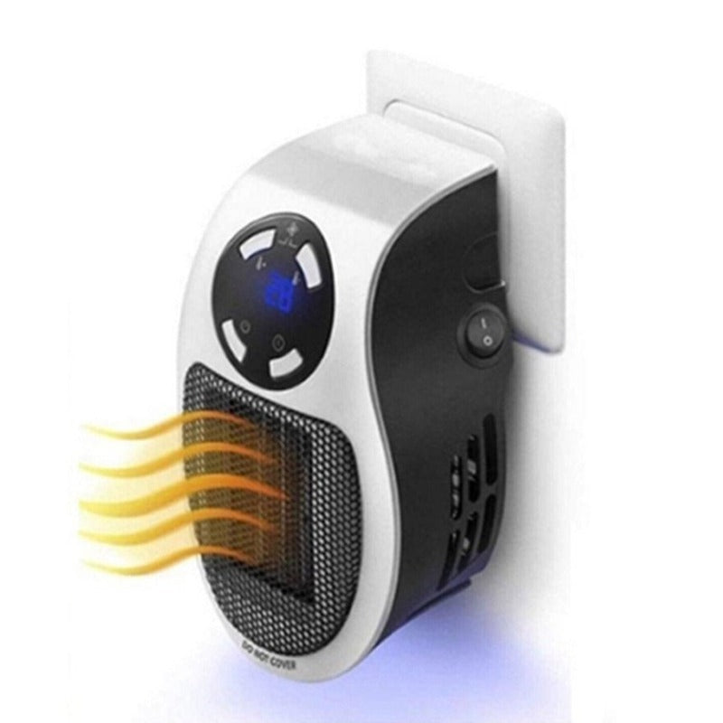 Skorter | 500W Room Heater - LED Display Wall Socket Electric Plug with Adjustable Thermostat & Timer