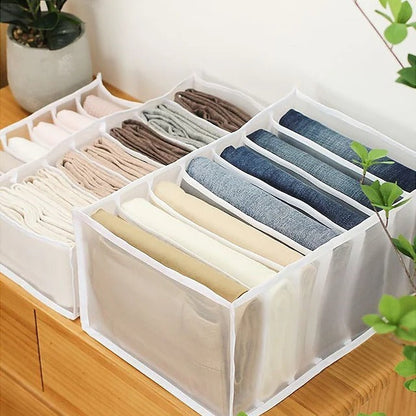 skorter | 7 Grid Wardrobe Clothing Mesh Divider Set Organizer