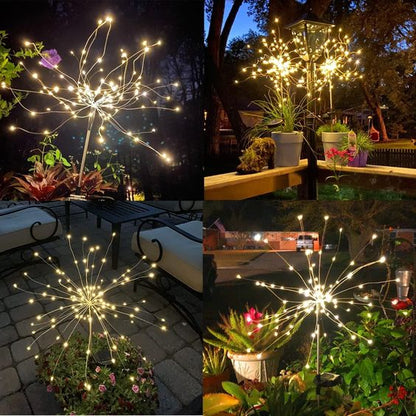 Skorter | 4 Piece Solar Firework Garden Lights - Weatherproof LED Decorative Lighting, Solar Energy for Garden and Patio