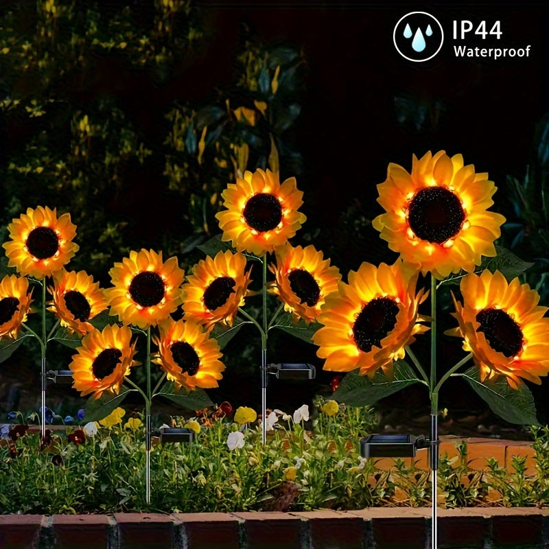Skorter | SolarBloom - Sunflower LED Garden Lighting with 3 Heads, Waterproof