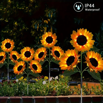 Skorter | SolarBloom - Sunflower LED Garden Lighting with 3 Heads, Waterproof
