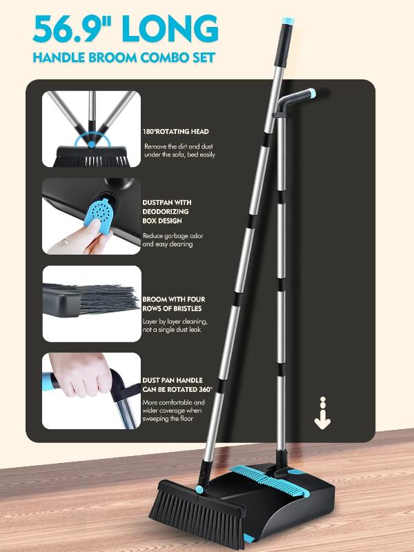 Skørter | Steel broom and broom set with 56.9" long handle