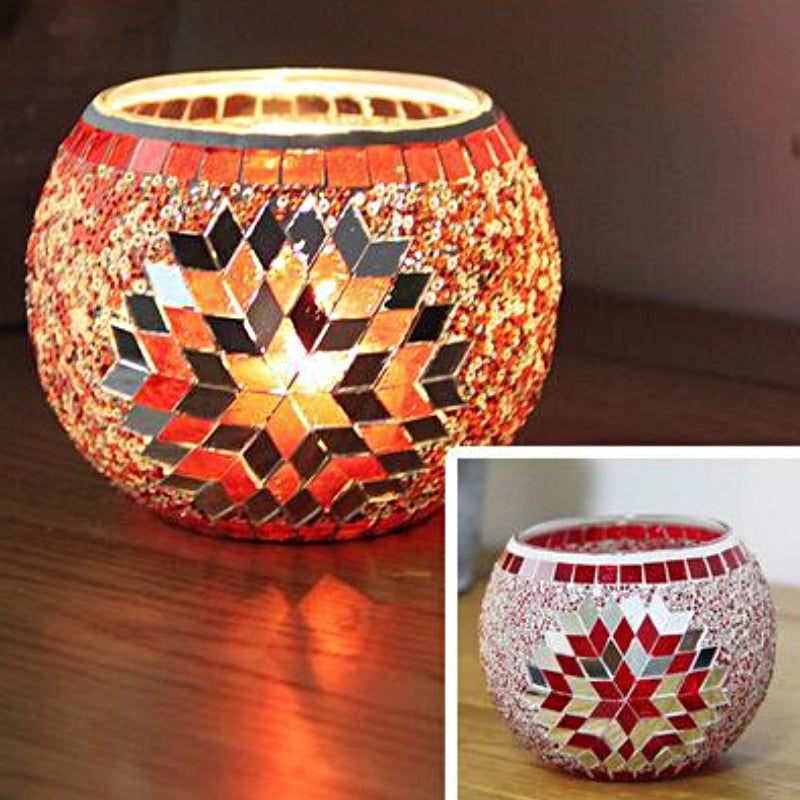 Skorter | European Retro Glass Mosaic Tealight Holder