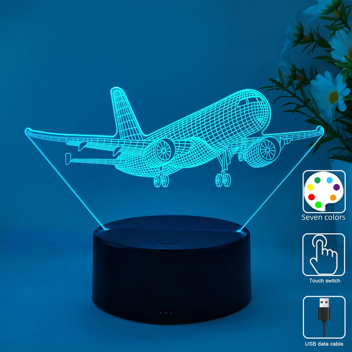 Skorter | SkyGlow - 3D Fly Acrylic Night Light with USB, LED Table Lamp