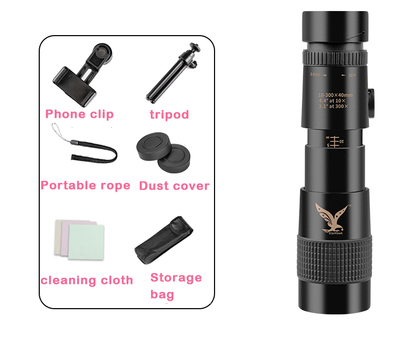 Skorter | 4K 10-300X40mm Super Telephoto Zoom Monocular Telescope