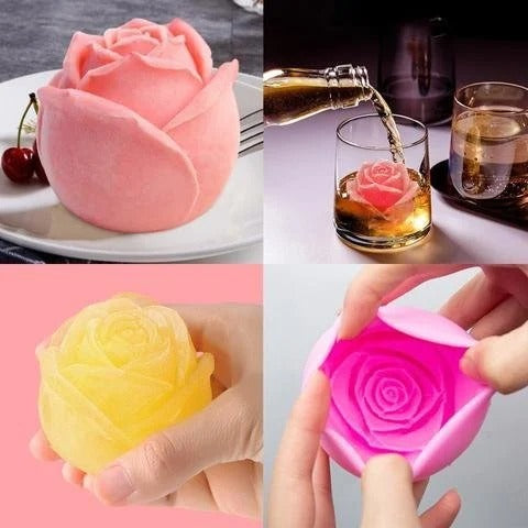 skorter | 3d Silicone Rose Shape Ice Cube Tray