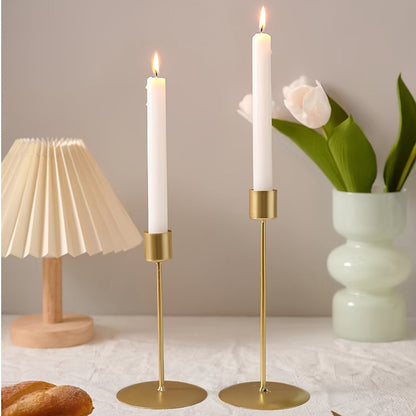 Skorter | 2 Pieces Metal Candle Holders – Table Decoration for Dinner, Wedding, and Holidays