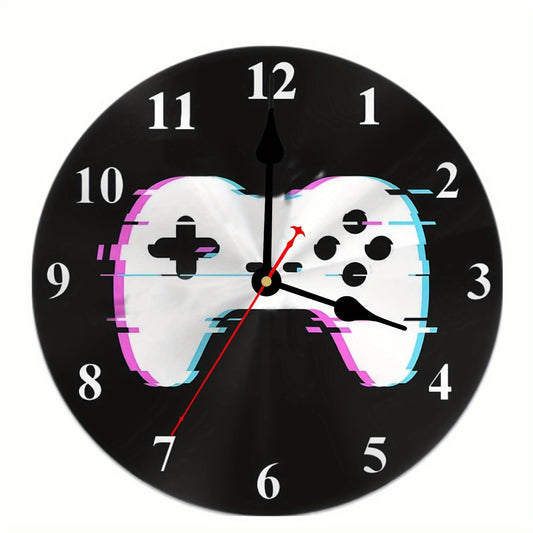 Skorter | Round Wall Clock for Gamers - Wooden Clock with Battery, 25.4cm