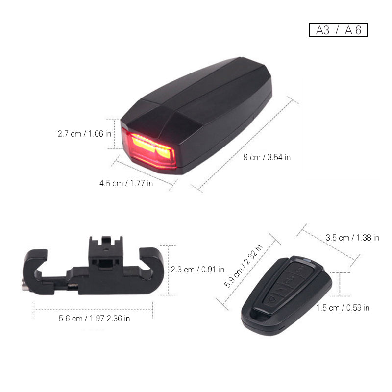 Skorter | Bicycle Rear Light Remote Control Alarm Lock