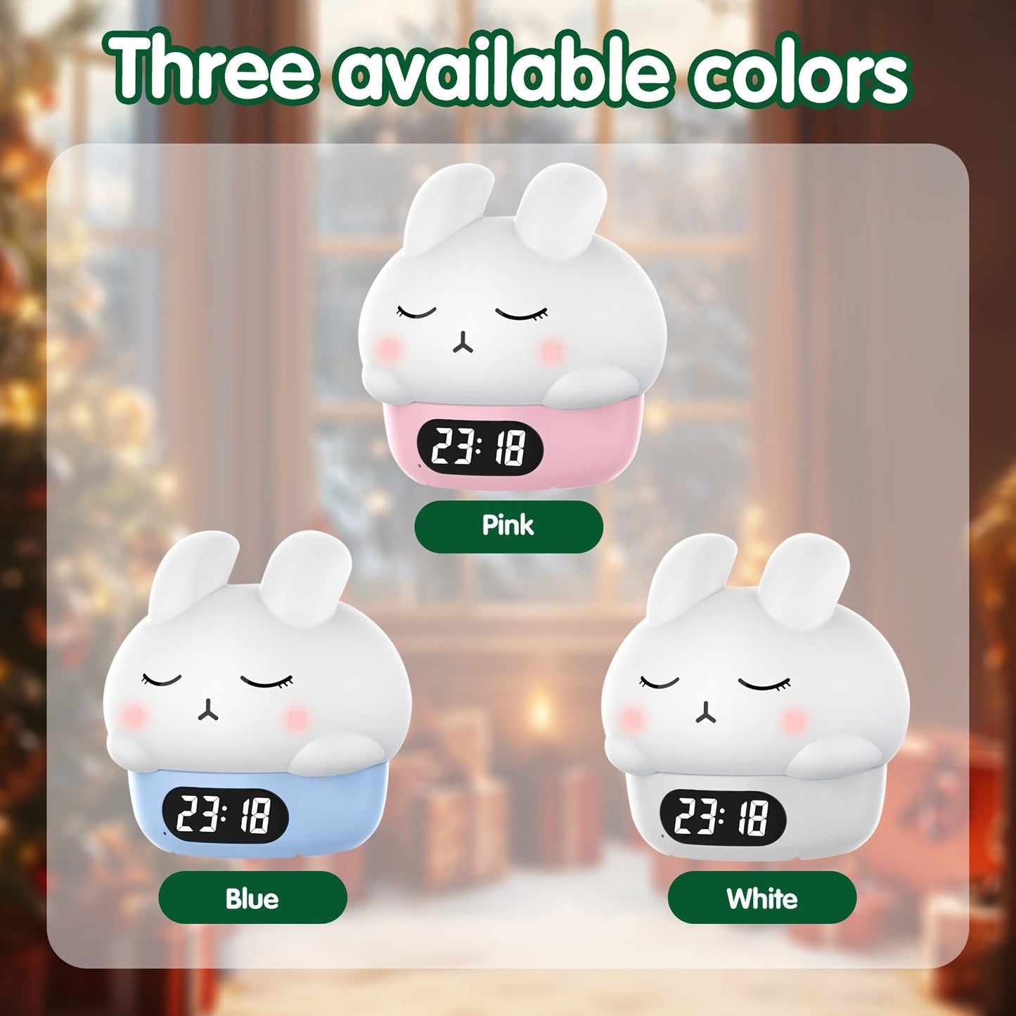 Skorter | BunnyGlow - Color Changing Night Light and Alarm Clock