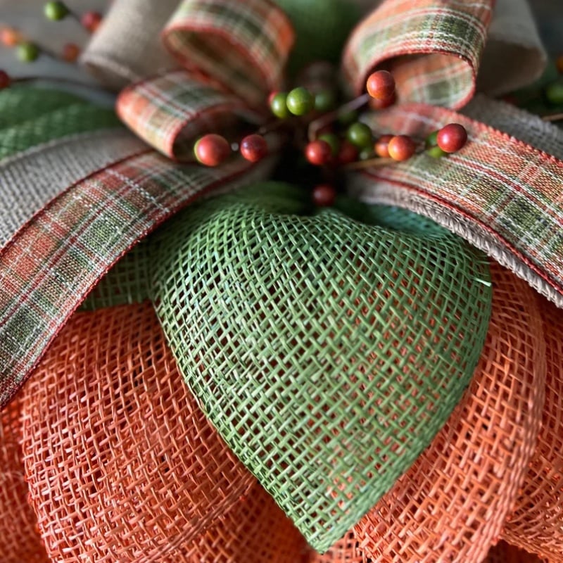 Skorter |  Farmhouse Pumpkin Wreath For Front Door
