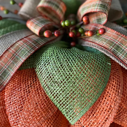 Skorter |  Farmhouse Pumpkin Wreath For Front Door
