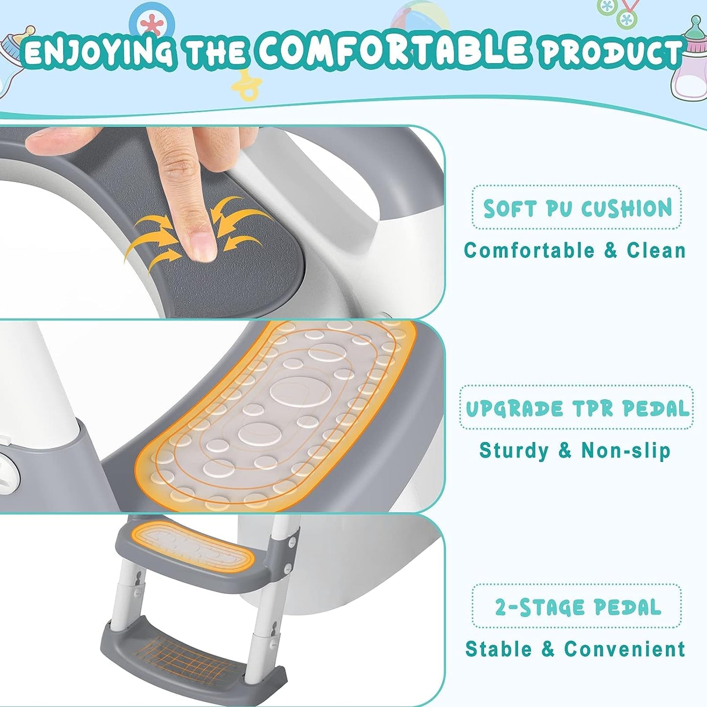 Skorter | 2024 New Potty Training Toilet Seat for Kids With Step Stool Ladder